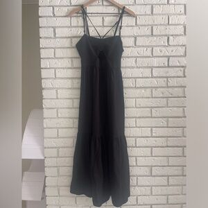 knotted front maxi dress Latched Mama Front Knot Nursing Maxi Dress, Medium / Black Tie